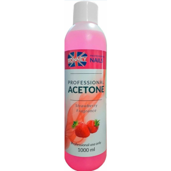 RONNEY Professional ACETONE Strawberry 1000 ml Truskawka (różowy)   